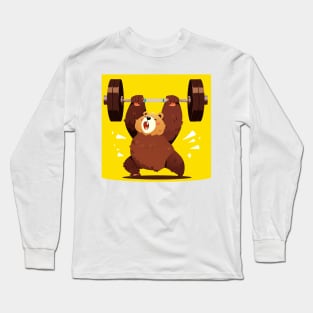 bear lifting weight Long Sleeve T-Shirt